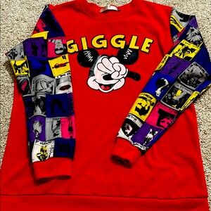 Giggle Mickey Women’s Red Graphic Sweatshirt